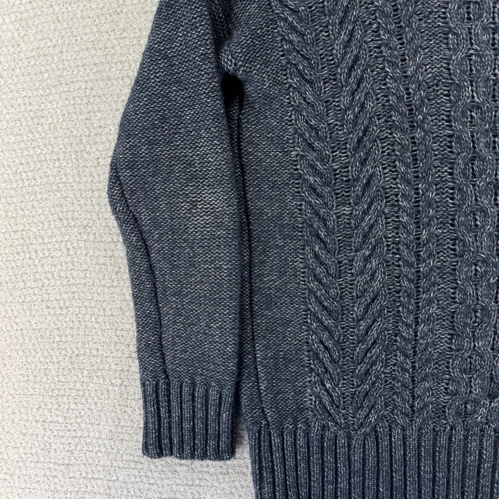 Banana Republic Cable Knit Sweater Mens Medium Blue Knarl Fisherman Preppy
